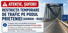 Podul Prieteniei, nu e tocmai prietenos; circulația, din nou suspendată