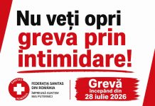 Mâine, grevă generală în sistemul de Sănătate; SANITAS: „Nu vă lăsați intimidați”